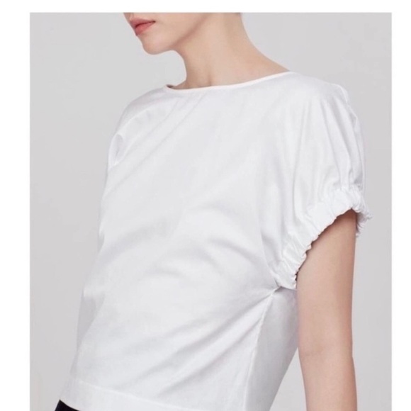 Cuyana White Strappy back tie Top poplin boho chic xs preppy boxy - Picture 13 of 14